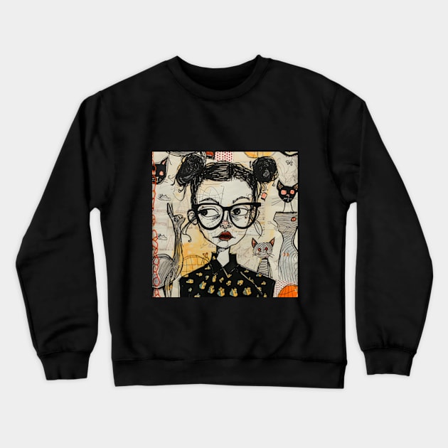 Gothic Girl Crewneck Sweatshirt by moreirapod